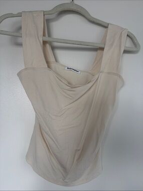 Reformation Cream Scoop-Neck Tank with Wide Straps